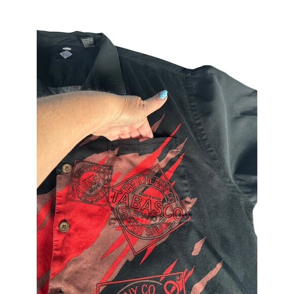 Vintage Tabasco Alligator Crocodile Pepper Sauce Camp Button Up Shirt Mens XL - Picture 8 of 10
